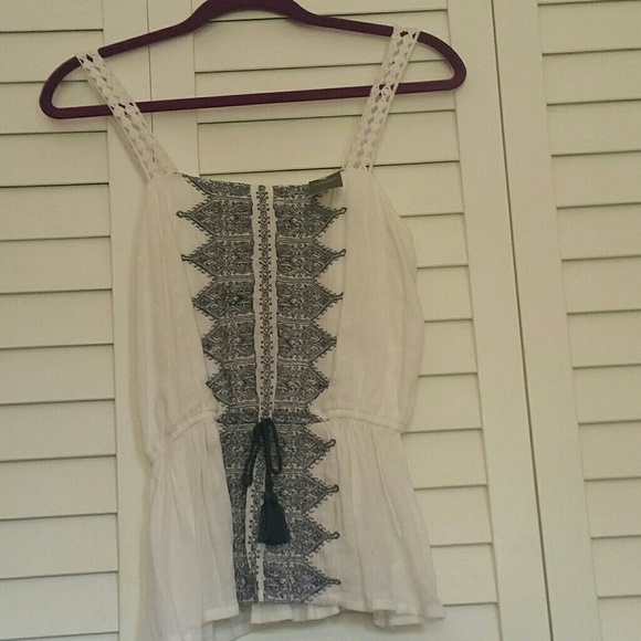 Abercrombie & Fitch Tops - Navy Embroidered Tank Top